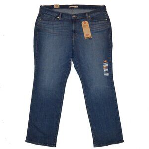 Levi's 414 NWT Lapis Dark Denim Sculpt Hypersoft Classic Straight Plus Jeans 20W